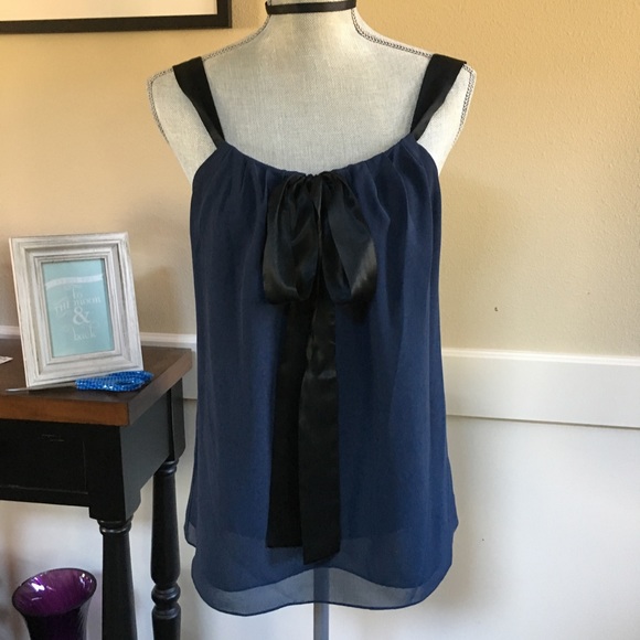 Michael Kors Silk Navy Tank - Picture 2 of 5